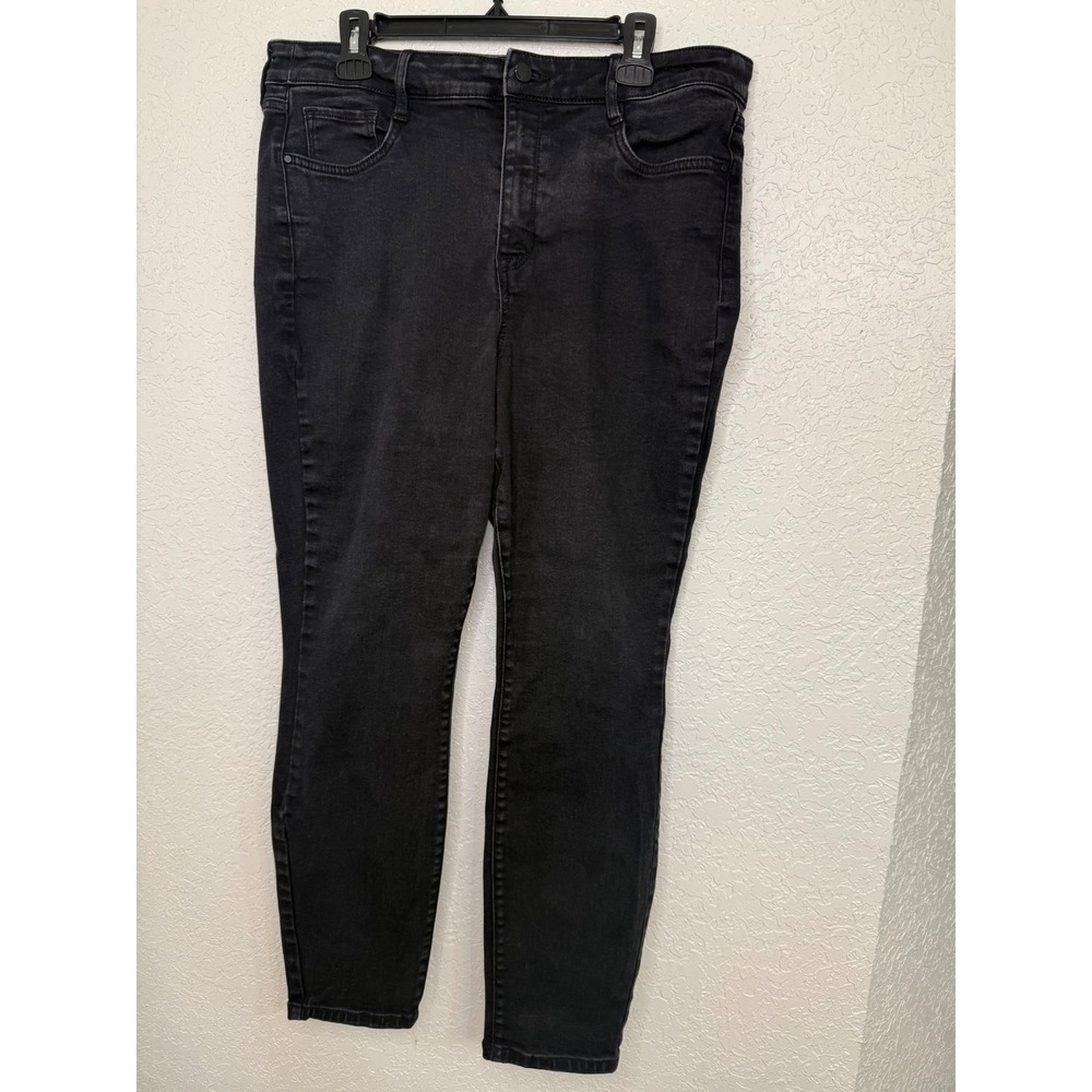 Nine West Womens Skinny Jeans Black High Rise Stretch Denim Pants Size 18